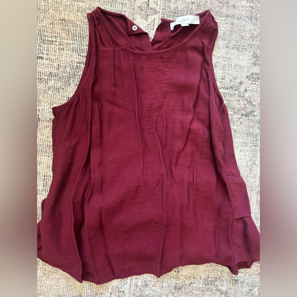 LOFT Rich Burgundy Sleeveless Blouse